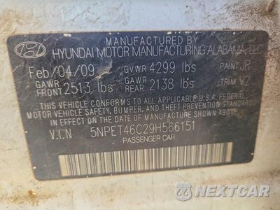 Zdjęcie 12 z 12 samochodu: 2009 HYUNDAI SONATA GLS VIN:5NPET46C29H566151 - miniatura