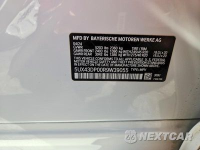 Zdjęcie 13 z 13 samochodu: 2024 BMW X3 SDRIVE30I VIN:5UX43DP00R9W39055 - miniatura