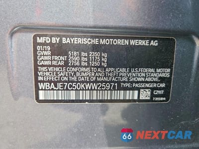 Zdjęcie 13 z 13 samochodu: 2019 BMW 540 XI VIN:WBAJE7C50KWW25971 - miniatura