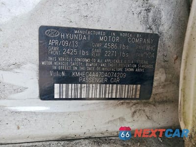 Zdjęcie 12 z 12 samochodu: 2013 HYUNDAI SONATA HYBRID VIN:KMHEC4A47DA074209 - miniatura