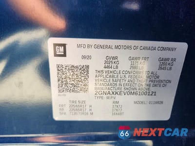 Zdjęcie 13 z 13 samochodu: 2021 CHEVROLET EQUINOX LT VIN:2GNAXKEV0M6100121 - miniatura