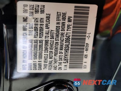 Zdjęcie 13 z 13 samochodu: 2010 HONDA ELEMENT SC VIN:5J6YH1H93AL006471 - miniatura