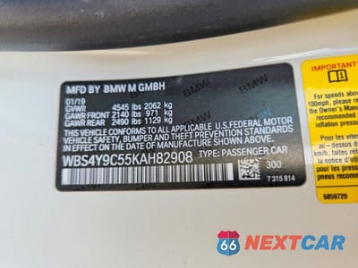 Zdjęcie 12 z 12 samochodu: 2019 BMW M4 VIN:WBS4Y9C55KAH82908 - miniatura