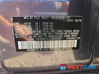 Zdjęcie 13 z 13 samochodu: 2017 SUBARU LEGACY 2.5I PREMIUM VIN:4S3BNAF63H3003464 - miniatura