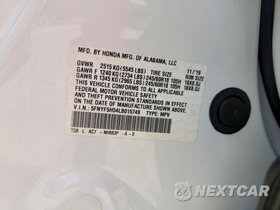 Zdjęcie 13 z 13 samochodu: 2020 HONDA PILOT EXL VIN:5FNYF5H54LB015749 - miniatura