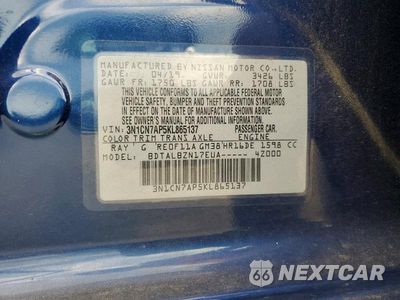 Zdjęcie 12 z 12 samochodu: 2019 NISSAN VERSA SV VIN:3N1CN7AP5KL865137 - miniatura