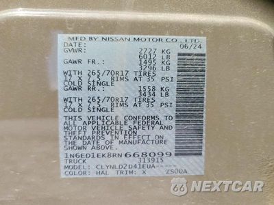 Zdjęcie 12 z 12 samochodu: 2024 NISSAN FRONTIER PRO-4X VIN:1N6ED1EK8RN668099 - miniatura