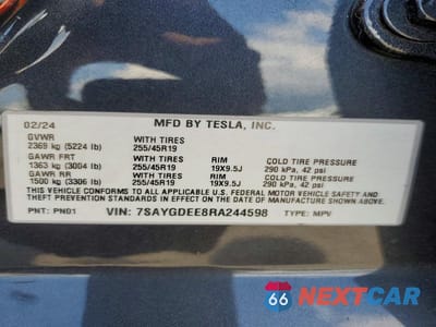Zdjęcie 13 z 13 samochodu: 2024 TESLA MODEL Y VIN:7SAYGDEE8RA244598 - miniatura