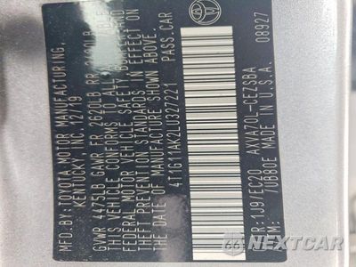 Zdjęcie 12 z 12 samochodu: 2020 TOYOTA CAMRY SE NIGHTSHADE VIN:4T1G11AK2LU327221 - miniatura