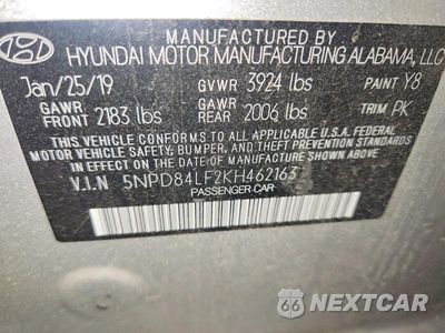 Zdjęcie 13 z 13 samochodu: 2019 HYUNDAI ELANTRA SEL VIN:5NPD84LF2KH462163 - miniatura