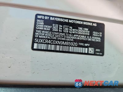 Zdjęcie 13 z 13 samochodu: 2022 BMW X5 SDRIVE 40I VIN:5UXCR4C0XN9M85920 - miniatura
