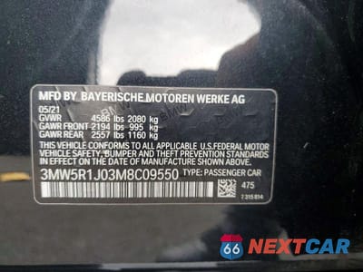 Zdjęcie 13 z 13 samochodu: 2021 BMW 330I VIN:3MW5R1J03M8C09550 - miniatura