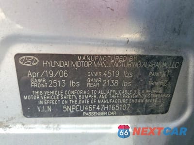 Zdjęcie 12 z 12 samochodu: 2007 HYUNDAI SONATA SE VIN:5NPEU46F47H165107 - miniatura