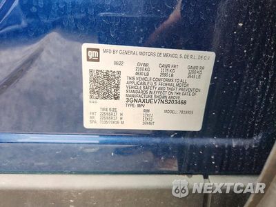 Zdjęcie 14 z 14 samochodu: 2022 CHEVROLET EQUINOX LT VIN:3GNAXUEV7NS203468 - miniatura