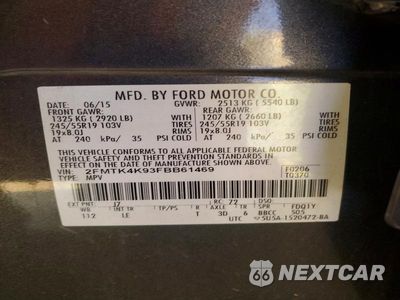 Zdjęcie 13 z 13 samochodu: 2015 FORD EDGE TITANIUM VIN:2FMTK4K93FBB61469 - miniatura