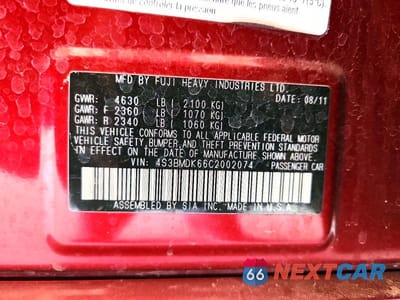 Zdjęcie 13 z 13 samochodu: 2012 SUBARU LEGACY 3.6R LIMITED VIN:4S3BMDK66C2002074 - miniatura