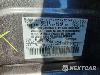 Zdjęcie 12 z 12 samochodu: 2025 NISSAN SENTRA SV VIN:3N1AB8CV1SY315177 - miniatura