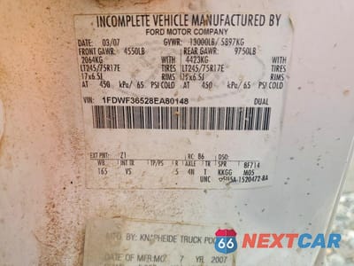 Zdjęcie 12 z 12 samochodu: 2008 FORD F350 SUPER DUTY VIN:1FDWF36528EA80148 - miniatura