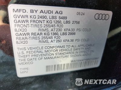 Zdjęcie 13 z 13 samochodu: 2024 AUDI Q5 SPORTBACK PRM PLS 45 VIN:WA15AAFY6R2102887 - miniatura