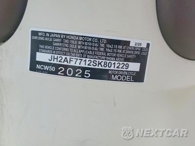 Zdjęcie 8 z 8 samochodu: 2025 HONDA NCW50 VIN:JH2AF7712SK801229 - miniatura