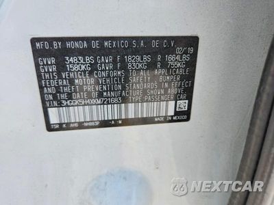 Zdjęcie 12 z 12 samochodu: 2019 HONDA FIT LX VIN:3HGGK5H4XKM721683 - miniatura
