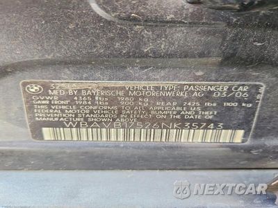 Zdjęcie 12 z 12 samochodu: 2006 BMW 325 I AUTOMATIC VIN:WBAVB17526NK35743 - miniatura