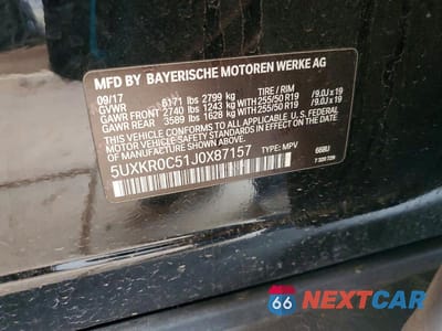 Zdjęcie 13 z 13 samochodu: 2018 BMW X5 XDRIVE35I VIN:5UXKR0C51J0X87157 - miniatura