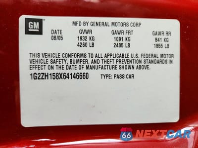 Zdjęcie 13 z 13 samochodu: 2006 PONTIAC G6 GT VIN:1G2ZH158X64146660 - miniatura