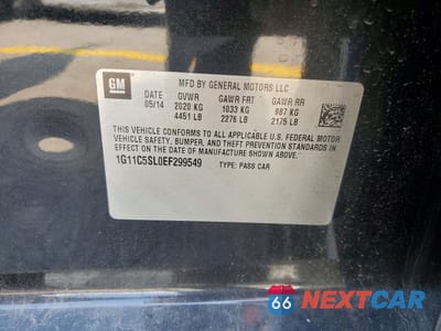 Zdjęcie 12 z 12 samochodu: 2014 CHEVROLET MALIBU 1LT VIN:1G11C5SL0EF299549 - miniatura