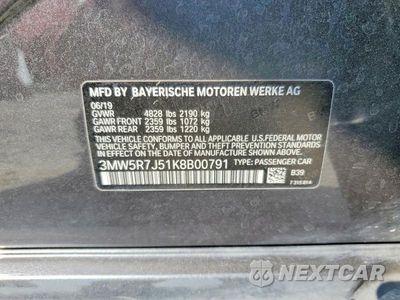 Zdjęcie 12 z 12 samochodu: 2019 BMW 330XI VIN:3MW5R7J51K8B00791 - miniatura