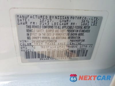 Zdjęcie 12 z 12 samochodu: 2018 NISSAN SENTRA SV VIN:3N1AB7AP0JY245734 - miniatura