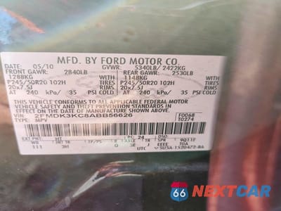 Zdjęcie 14 z 14 samochodu: 2010 FORD EDGE LIMITED VIN:2FMDK3KC8ABB56626 - miniatura