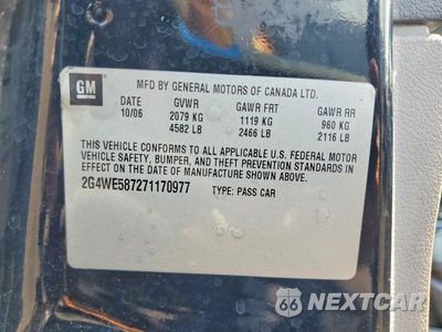 Zdjęcie 12 z 12 samochodu: 2007 BUICK LACROSSE CXS VIN:2G4WE587271170977 - miniatura