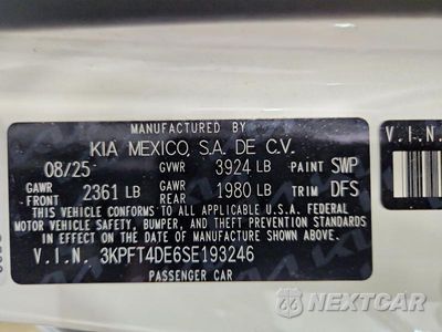 Zdjęcie 13 z 13 samochodu: 2025 KIA K4 LXS VIN:3KPFT4DE6SE193246 - miniatura