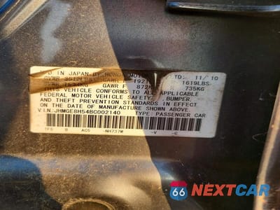 Zdjęcie 12 z 12 samochodu: 2011 HONDA FIT SPORT VIN:JHMGE8H54BC002140 - miniatura
