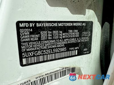 Zdjęcie 10 z 10 samochodu: 2014 BMW X6 XDRIVE50I VIN:5UXFG8C52EL592985 - miniatura