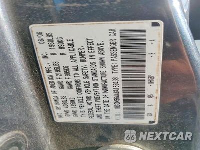 Zdjęcie 12 z 12 samochodu: 2006 HONDA ACCORD LX VIN:1HGCM56446A159438 - miniatura