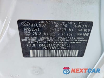 Zdjęcie 12 z 12 samochodu: 2021 HYUNDAI SONATA HYBRID SEL VIN:KMHL34JJ2MA034455 - miniatura
