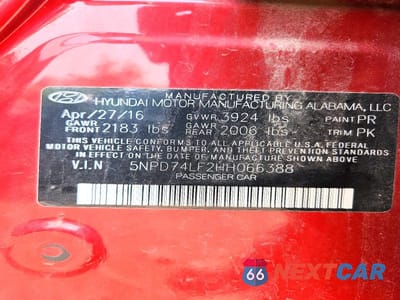 Zdjęcie 12 z 12 samochodu: 2017 HYUNDAI ELANTRA SE VIN:5NPD74LF2HH066388 - miniatura