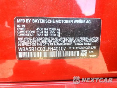 Zdjęcie 12 z 12 samochodu: 2020 BMW 330I VIN:WBA5R1C03LFH40107 - miniatura