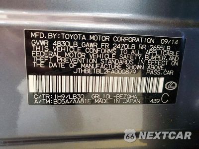 Zdjęcie 12 z 12 samochodu: 2015 LEXUS GS 350 VIN:JTHBE1BL2FA000879 - miniatura
