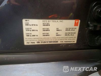 Zdjęcie 12 z 12 samochodu: 2017 TESLA MODEL S VIN:5YJSA1E19HF209389 - miniatura