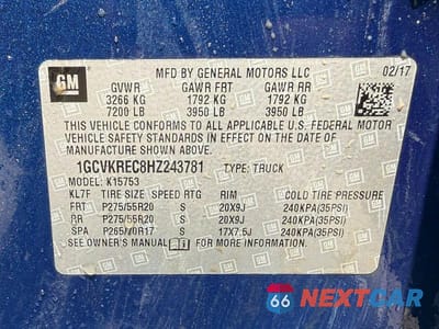 Zdjęcie 10 z 10 samochodu: 2017 CHEVROLET SILVERADO K1500 LT VIN:1GCVKREC8HZ243781 - miniatura