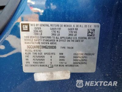 Zdjęcie 13 z 13 samochodu: 2017 CHEVROLET SILVERADO K1500 LT VIN:3GCUKREC8HG200036 - miniatura