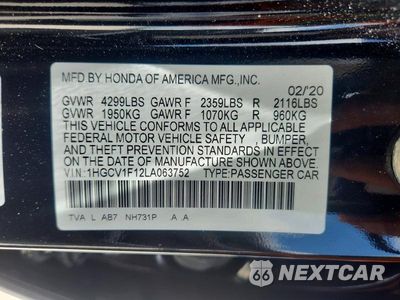 Zdjęcie 12 z 12 samochodu: 2020 HONDA ACCORD LX VIN:1HGCV1F12LA063752 - miniatura