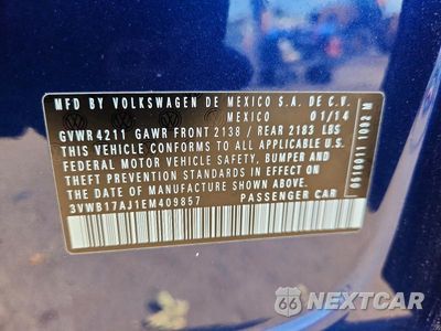 Zdjęcie 12 z 12 samochodu: 2014 VOLKSWAGEN JETTA SE VIN:3VWB17AJ1EM409857 - miniatura