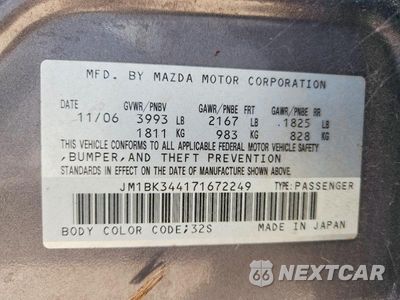 Zdjęcie 12 z 12 samochodu: 2007 MAZDA 3 HATCHBACK VIN:JM1BK344171672249 - miniatura