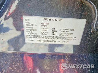 Zdjęcie 12 z 12 samochodu: 2022 TESLA MODEL Y VIN:7SAYGDEE4NF487712 - miniatura