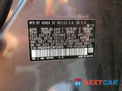 Zdjęcie 13 z 13 samochodu: 2018 HONDA FIT SPORT VIN:3HGGK5H63JM700609 - miniatura
