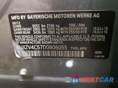 Zdjęcie 13 z 13 samochodu: 2013 BMW X5 XDRIVE35I VIN:5UXZV4C57D0B06055 - miniatura